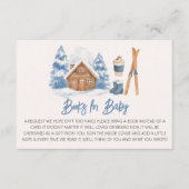 Apres Ski Baby shower Boeken voor Baby Informatiekaartje (Voorkant)