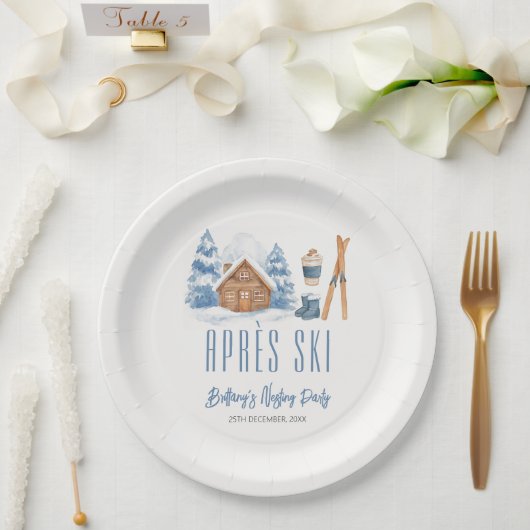 Apres Ski Baby shower Winter Nesting Party Papieren Bordje (Huwelijk)