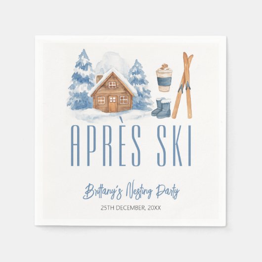Apres Ski Baby shower Winter Nesting Party Servet (Voorkant)