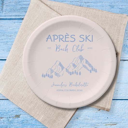 Apres Ski  Bach Club Blauwe Winter Bruidsmeisjesui Papieren Bordje