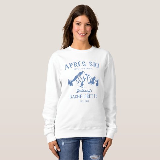 Apres Ski Bachelorette Crew Sweatshirt (Voorkant volledig)