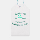 Après-ski bachelorette party turquoise hat name da cadeaulabel (Achterkant)