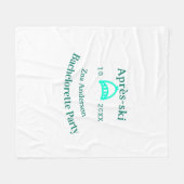 Après-ski bachelorette party turquoise hat name da fleece deken (Voorkant (Horizontaal))