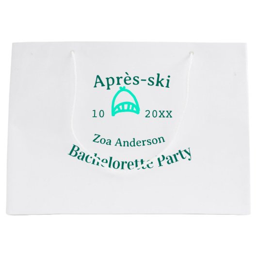 Après-ski bachelorette party turquoise hat name da groot cadeauzakje (Voorkant)