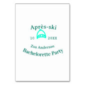 Après-ski bachelorette party turquoise hat name da kaart (Achterkant)