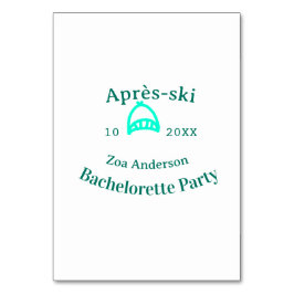 Après-ski bachelorette party turquoise hat name da kaart