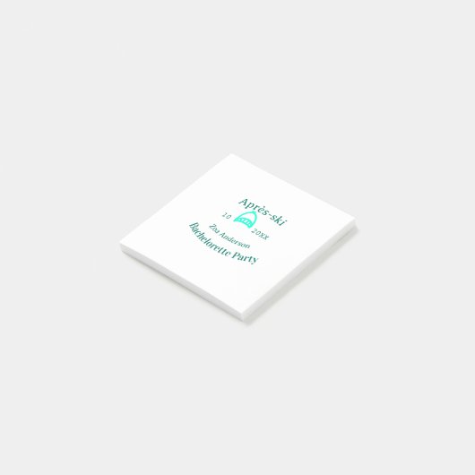 Après-ski bachelorette party turquoise hat name da post-it® notes (Schuin)