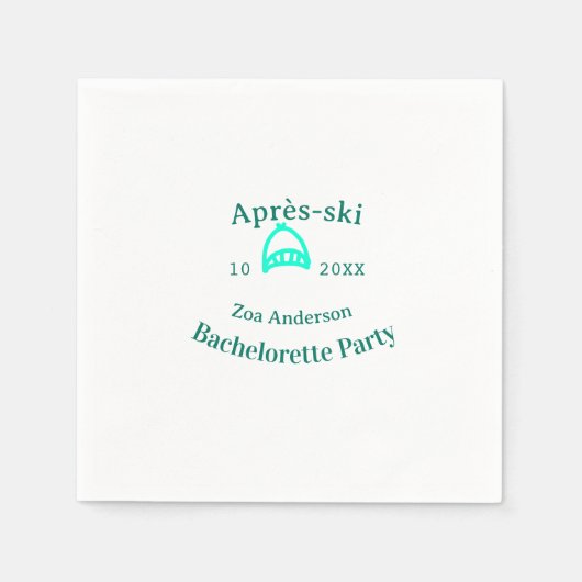 Après-ski bachelorette party turquoise hat name da servet (Voorkant)