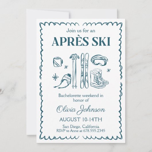 Apres Ski Bachelorette Weekendfeest Route Kaart (Voorkant)