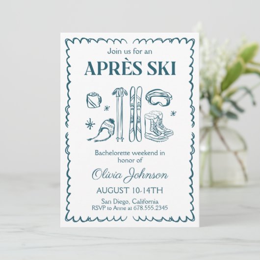 Apres Ski Bachelorette Weekendfeest Route Kaart (Staand voorkant)