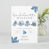 Apres ski bachelorette weekendje weg kaart (Staand voorkant)