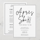 Apres ski bachelorette weekendje weg kaart (Voorkant / Achterkant)