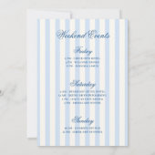 Apres Ski Blauw Gestreepte Bachelorette Kaart (Achterkant)