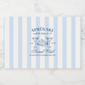 Apres Ski Blauw Gestreepte Bachelorette Likeurfles Etiket (Enkel label)