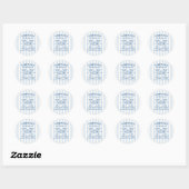 Apres Ski Blauwe Gestreepte Bachelorette Ronde Sticker (Vel)