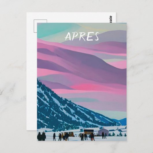 Apres ski briefkaart (Voorkant / Achterkant)