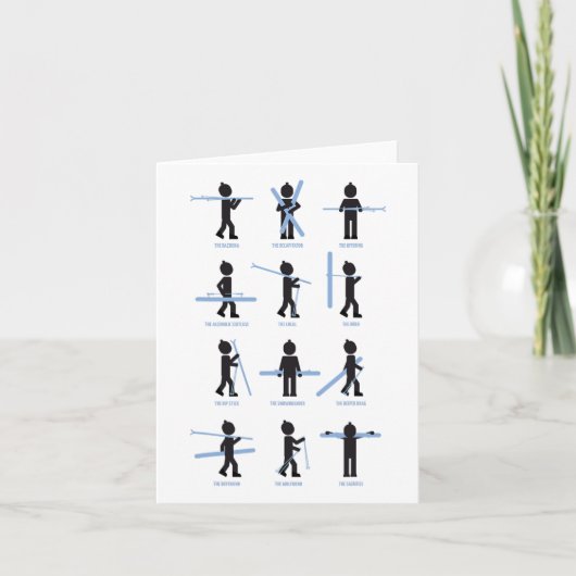 Apres Ski Carrying Options Variants Ski Draag Fun Kaart (Voorkant)