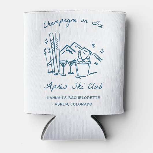 Après Ski Champagne on Ice Winter Bach Party Blikjeskoeler (Voorkant)