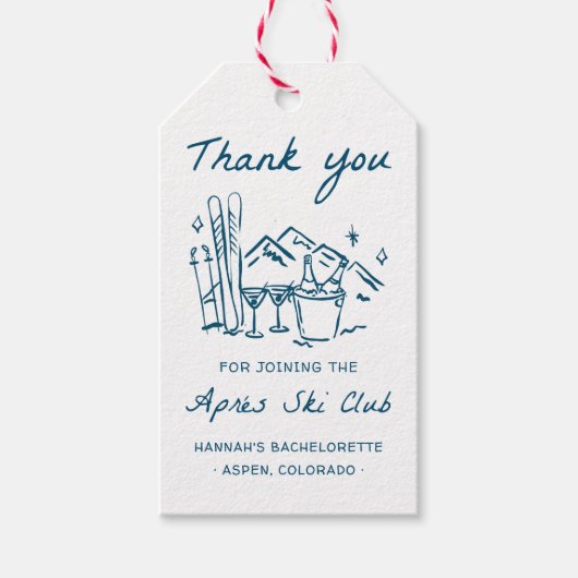 Après Ski Champagne on Ice Winter Bach Party Cadeaulabel (Voorkant)