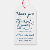 Après Ski Champagne on Ice Winter Bach Party Cadeaulabel (Achterkant)