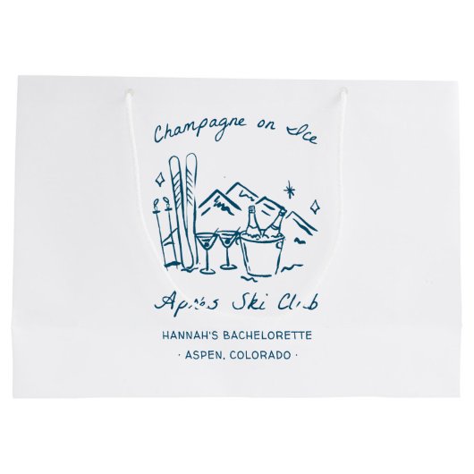 Après Ski Champagne on Ice Winter Bach Party Groot Cadeauzakje (Achterkant)