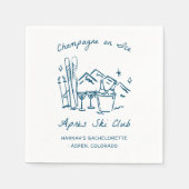 Après Ski Champagne on Ice Winter Bach Party Servet (Voorkant)