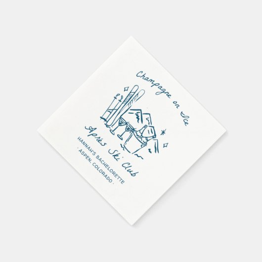 Après Ski Champagne on Ice Winter Bach Party Servet (Hoek)