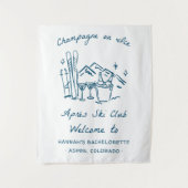 Après Ski Champagne on Ice Winter Bach Party Wandkleed (Voorkant)