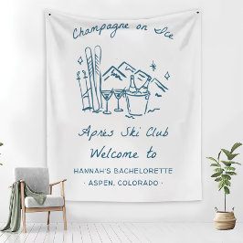 Après Ski Champagne on Ice Winter Bach Party Wandkleed