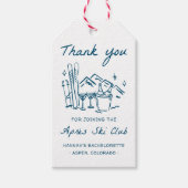 Après Ski Champagne op Ijs Winter Bachelorette Fee Cadeaulabel (Voorkant)