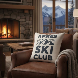 Apres Ski Club Berg Logo - Heren Winter Aangepast  Kussen
