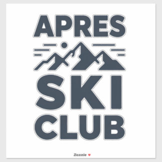 Apres Ski Club Berg Logo - Heren Winter Aangepast  Sticker