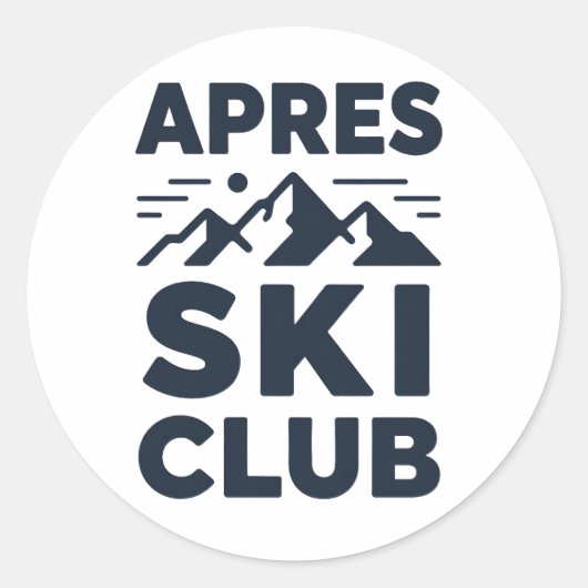 Apres Ski Club Berglogo - Aangepaste heren winter- Ronde Sticker (Voorkant)