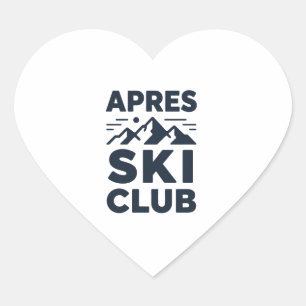 Apres Ski Club Berglogo - Heren Winter Collectie Hart Sticker