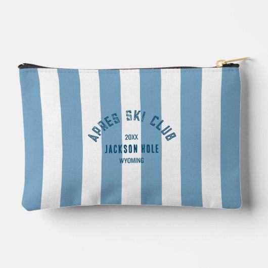 Apres Ski Club Blue Stripe Aangepaste locatie Ski Etui (Achterkant)