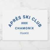 Après Ski Club Cool Blue Skigebied Crest Sparkling Wijnetiket (Enkel label)