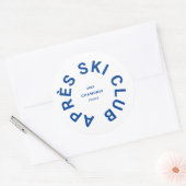 Après Ski Club Cool Blue Skioord Crest Ronde Sticker (Envelop)