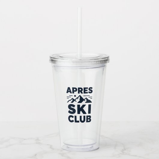 Apres Ski Club Mountain Logo - Custom Mens Winter  Acryl Drinkbeker (Voorkant)