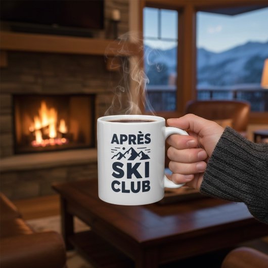 Apres Ski Club Mountain Logo - Custom Mens Winter  Grote Koffiekop