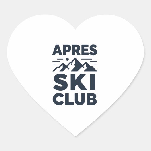 Apres Ski Club Mountain Logo - Custom Mens Winter  Hart Sticker (Voorkant)