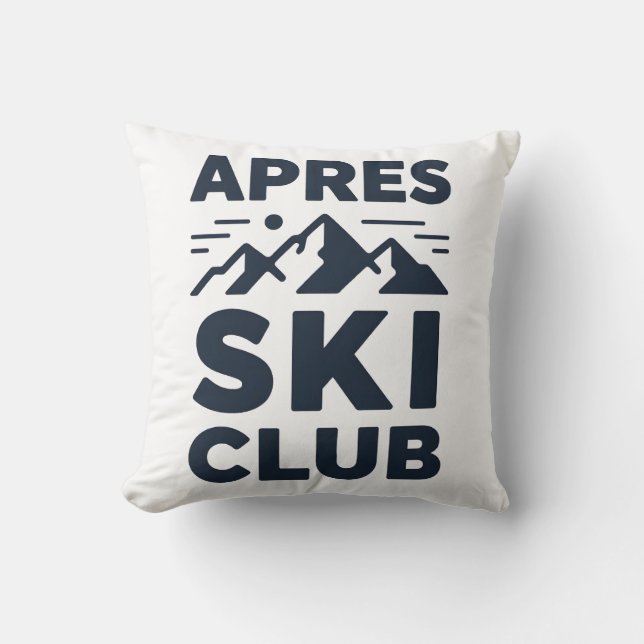 Apres Ski Club Mountain Logo - Custom Mens Winter  Kussen (Voorkant)