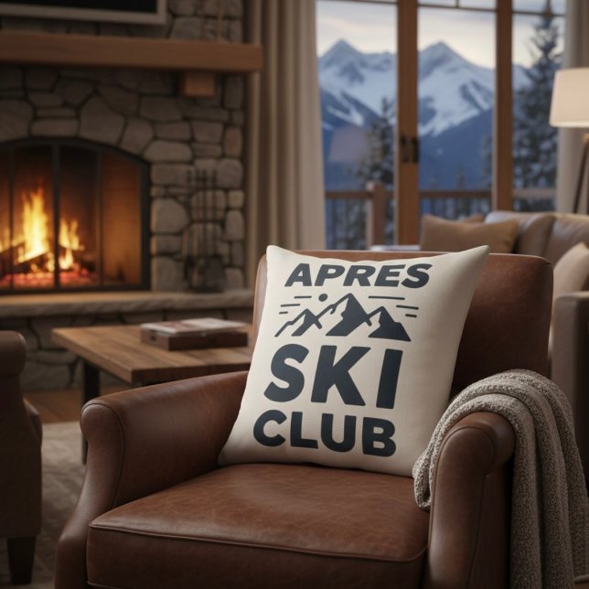 Apres Ski Club Mountain Logo - Custom Mens Winter  Kussen (Creator heeft geüpload)