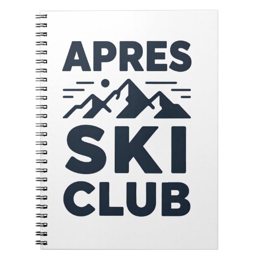 Apres Ski Club Mountain Logo - Custom Mens Winter  Notitieboek (Voorkant)