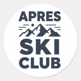 Apres Ski Club Mountain Logo - Custom Mens Winter  Ronde Sticker