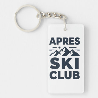 Apres Ski Club Mountain Logo - Custom Mens Winter  Sleutelhanger