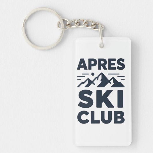 Apres Ski Club Mountain Logo - Custom Mens Winter  Sleutelhanger (Voorkant)