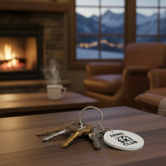 Apres Ski Club Mountain Logo - Custom Mens Winter  Sleutelhanger