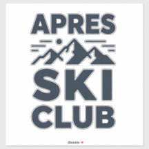 Apres Ski Club Mountain Logo - Custom Mens Winter 