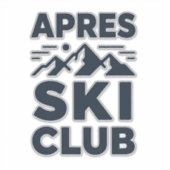 Apres Ski Club Mountain Logo - Custom Mens Winter  Sticker (Voorkant)