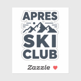Apres Ski Club Mountain Logo - Custom Mens Winter  Sticker